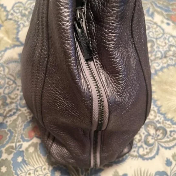 Tory Burch Metallic Grey Shoulder Bag Great Condition - Picture 6 of 9